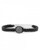 Zilveren Silk armband model 688BLK.21 ,met paracord geknoopt op 21 cm - 11112676