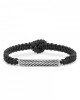 Zilveren Silk armband model 688BLK.21 ,met paracord geknoopt op 21 cm - 11112676