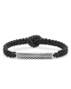 Zilveren Silk armband model 688BLK.21 ,met paracord geknoopt op 21 cm - 11112676