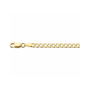 Geelgouden collier van 3,7 mm brede geslepen gourmet schakel.Voorzien van een karabijnhaaksluiting op 60 cm lengte - 11114035