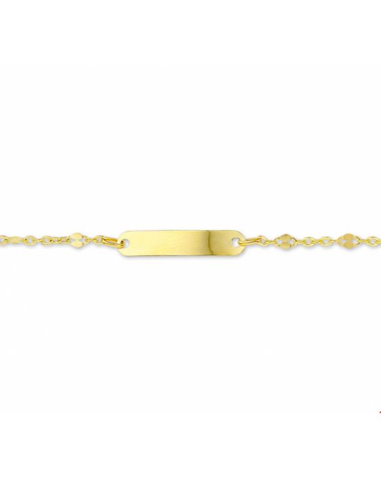 Geelgouden graveerarmband. De lengte van de armband bedraagt 9cm met 2cm extensie. Graveerarmband plaat 4,0 mm - 11112625