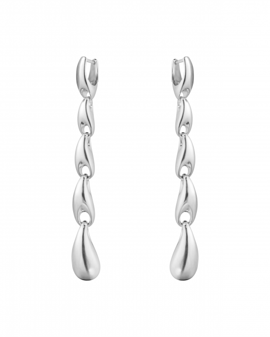 zilveren Georg Jensen fantasie klapcreolen : Reflect Drops 652C - 11112769