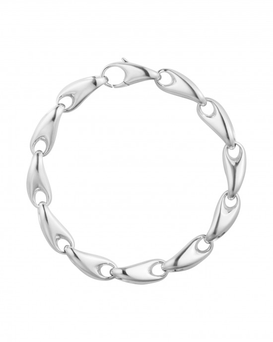 zilveren Georg Jensen fantasie schakelarmband massief : Reflect Large Link Medium 18 cm 652C - 11112771