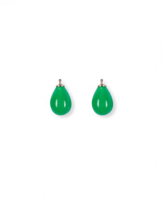 Heide Heinzendorff zilveren oorsieraden hangers, Bohemian glas druppel, in kleur 65, groen, 22300010965 - 11112787