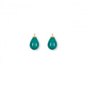 Heide Heinzendorff zilveren geelvergulde oorsieraden hangers, Bohemian glas druppel, in kleur 58 groen. 22300015958 - 11112789