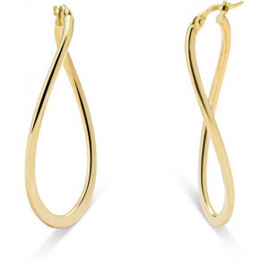 14 krt geelgouden fantasie Monzario oorsieraden , sierlijk en gedraaid buiscreolen, ca 45 x 20 mm - 11112817