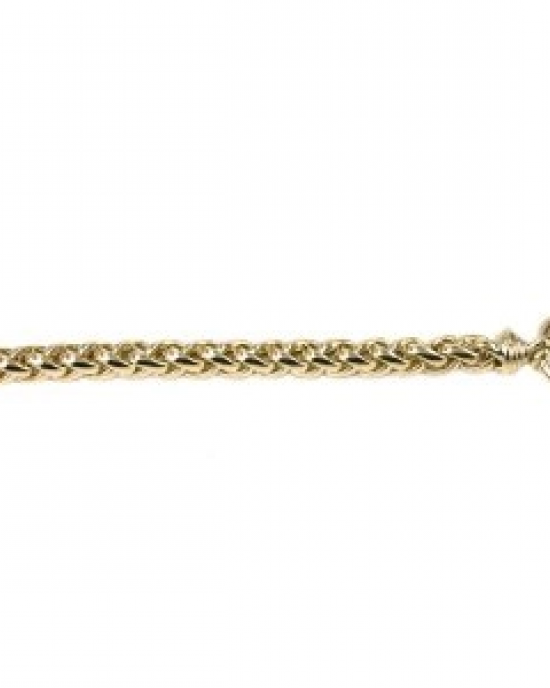 Monzario 14 krt geelgouden vossenstaartschakel armband voorzien van groot veerring slot op 20cm ; model 885a geel - 11112837