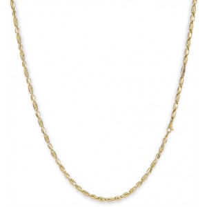 Monzario 14 krt bi-colour gouden fantasieschakel collier, ovale schakels afgewisseld, model 837-c bic - 11112840