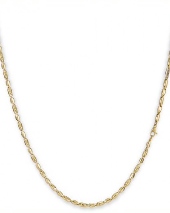 Monzario 14 krt bi-colour gouden fantasieschakel collier, ovale schakels afgewisseld, model 837-c bic - 11112840