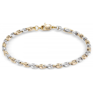 MONZARIO 14 karaats witgouden fantasieschakel armband op 19 cm, 3.4 mm breed,voorzien van karabijnhaak sluiting, model 872-c wit - 11112842 MONZARIO 14 karaats witgouden fantasieschakel armband op 19 cm, 3.4 mm breed,voorzien van karabijnhaak sluiting, model 872-c wit - 11112842