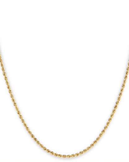 14 karaats geelgouden koordschakel collier 45 cm en voorzien van een karabijnhaak sluiting. - 11112843