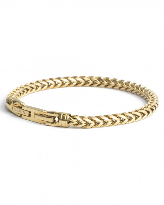 Gemini Milia Gold armband; geel verguld edelstaal vossenstaart armband, maat XL-XXL - 11112897