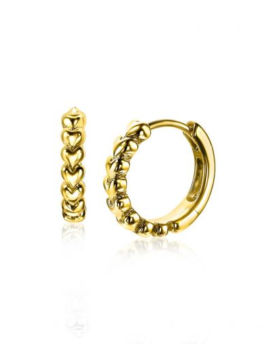 Zinzi zilver geelvergulde oorringen in de vorm van een hartje 15 x 3 mm zio1798G - 11112908