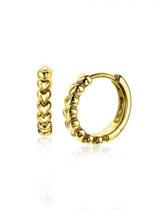 Zinzi zilver geelvergulde oorringen in de vorm van een hartje 15 x 3 mm zio1798G - 11112908