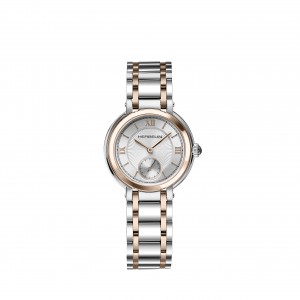 Herbelin horloge " Galet " voorzien van een zwitsers uurwerk, kast & band is een combinatie van staal en PVD rosé, saffierglas , lichte parelmoerwijzerplaat en een separate secondewijzer, doorsnede kast is 31,50 mm en 5 atm WD - 11112941