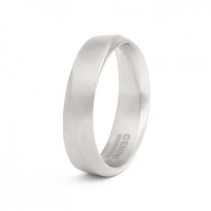 Gemini ring, Verso Silver , 6 mm titanium ring a-symmetrisch. refnr. VER01 maat 58 - 11112994