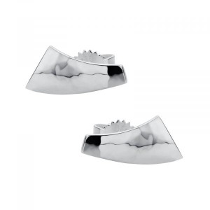 NOL handgesmede zilveren fantasie oorstekers licht gebogen en voorzien van hamerslag, AG90805-H - 11113019