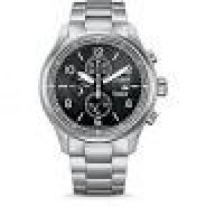 titanium Citizen Eco-drive chronograaf , donkere wijzerplaat, arabische cijfers en 24 uurswijzer, 100m WD - 11113023