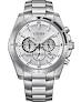 stalen Citizen quarz chronograaf, lichte wijzerplaat, streepindex, datum + 24 uurswijzer, 100m WD - 11113024