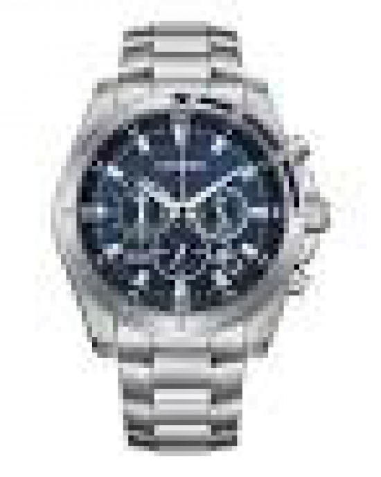 stalen Citizen Quartz chronograaf horloge 100 m WD, blauwe wijzerplaat datum + 100m WD - 11113040