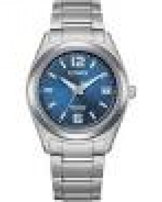 Citizen ecodrive horloge, kast en band van supertitanium, blauwe wijzerplaat arabisch-streep met datum, 50 meter WD - 11113044