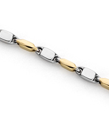 Monzario 14 karaats geel- en witgouden fantasie schakel armband op 19,5 cm x 3 mm Refnr. 1182-a bic - 11113053