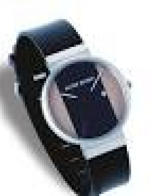 Jacob Jensen horloge New Line model 712, stalen matte kast 35 mm, voorzien van een 2 kleurige wijzerplaat en een zwart rubberen band - 11113059