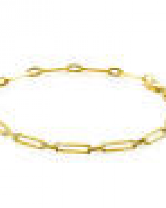 14 krt geelgouden Zinzi paperclip schakelarmband met tussenoog, 19 cm, ZGA470 - 11113171