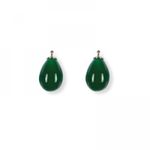 Heide Heinzendorff zilveren oorsieraden hangers, glasdruppels in kleur 53 groen - 11113486