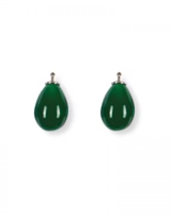 Heide Heinzendorff zilveren oorsieraden hangers, glasdruppels in kleur 53 groen - 11113486