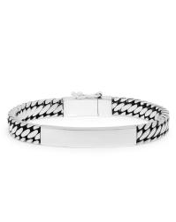 Silk fantasie plaatarmband, geoxydeerd zilver ca 8 mm breed en voorzien van een insteekveer en een veiligheidsachtje, model 748.20 - 11113511