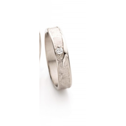 14 krt Ines Bouwen partnerring model 46_1 in de kleur champagne verfraaid met 1 briljant geslepen diamant van 0,045 crt TW/VS - 11113539