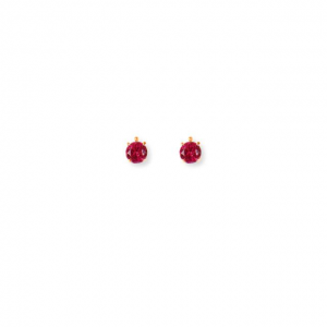 geel vergulde zilveren Heide Heinzendorff creoolhangers 7 mm rode zirkonia in chaton zetting, in rood kleur 15 - 11113598