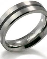 Boccia titanium ring mat/poli model 0101-14 met zwart emaille - 11113610