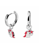 Schattige gerhodineerd zilveren oorringen uitgevoerd met een eenhoorn hanger in verschillende kleuren emaille. De oorringen hebben een diameter van 12mm. - 11113236
