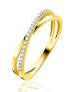 14 krt geelgouden Zinzi fantasie ring : Crossover met in de bovenste baan een rij van briljant geslepen zirconias pave gezet. ZGR469-56 - 11113713