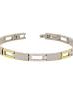 Boccia bicolor titanium fantasie schakel Armband, open schakels poli en dichte schakel mat, model 03034-02 - 11113722