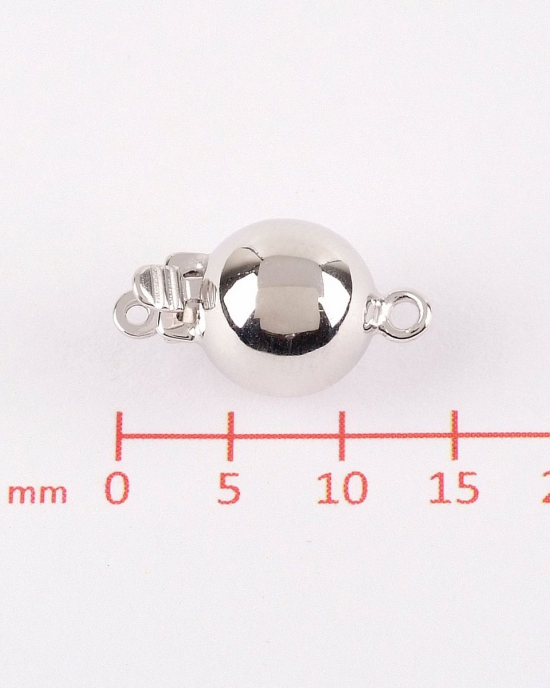 zilveren siersluiting, 8 mm bol - 11113786
