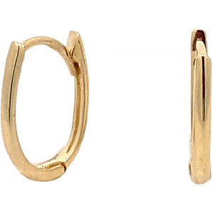 Monzario , 14 karaats geelgouden oorsieraden u-vormige ringen , 2 mm breed en 15.5 mhoog . Model O582 - 11113946