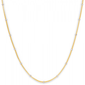 18 karaats bi-colour gouden collier gefacetteerd met 13 witgouden bolletjes uit de Stella Milano collectie van Monzario op 45 cm . Refnr. 1446-c bic - 11113953