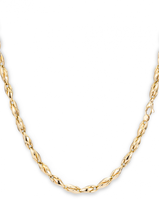 14 karaats geelgouden fantasieschakel Monzario collier op 45 cm. Voorzien van een draaibare karabijnhaaksluiting. Model 895-c geel. Tevens in andere goudkleuren verkrijgbaar. - 11113962