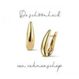 14 karaats geelgouden Monzario oorsieraden druppelvormig , ca. 24 mm totale lengte, stift is iets lager geplaatst zodat deze erg mooi op het oor zit. refnr. 1078-o geel - 11113969