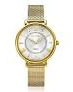 Zinzi horloge ZIW2033, de stalen kast ( 34 mm ) en milanaise band volledig geel verguld, zilverkleurige wijzerplaat - 11114001