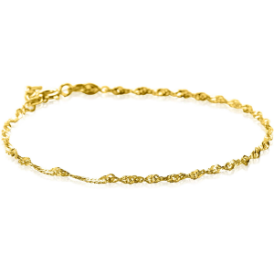 14 krt geelgouden Zinzi fantasieschakelarmband, Singapore schakel van 17 + 2 cm, ZGA501 - 11114010