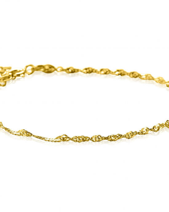 14 krt geelgouden Zinzi fantasieschakelarmband, Singapore schakel van 17 + 2 cm, ZGA501 - 11114010