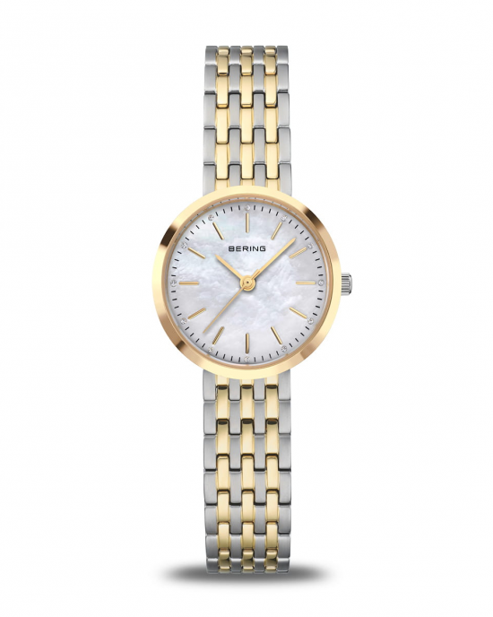 stalen Bering horloge, model 19126-710, bicolor kast en band, lichte wijzerplaat met streepindex, saffierglas - 11114101