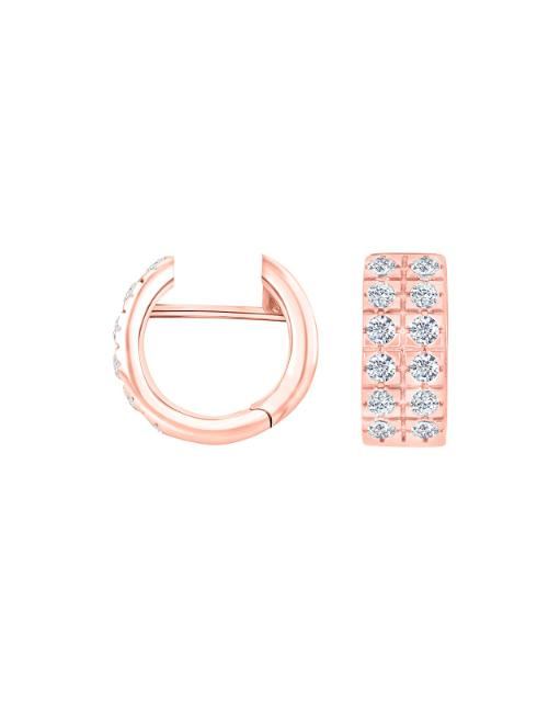 Zilveren rosévergulde Heide Heinzendorff creolen met zirkonia model dita 13 x 5.5 mm - 11114154