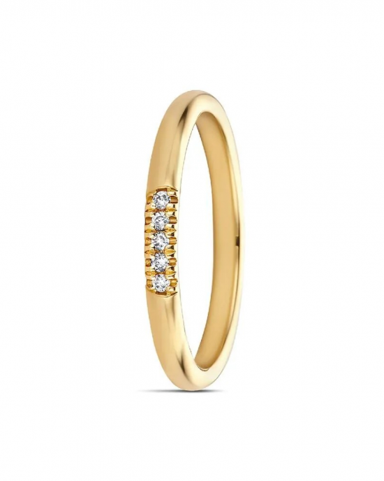 14 krt geelgouden fantasie Miss Spring Allerliefste rijring, model Lexi, MSR630-5, verfraaid met 5 x briljant geslepen diamant, totaal 0.05 crt PW - 11114249