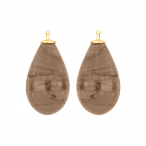 Heide Heinzendorff zilveren geelvergulde oorhangers; glasdruppels 24 x 12 mm in kleur 84 - 11114275