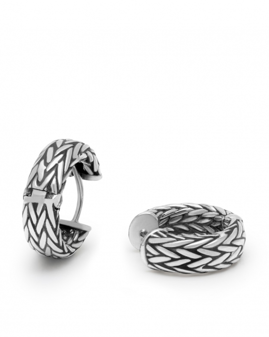 zilveren Silk oorringen model 763.1 geoxydeerd zilver, vossenstaart schakels - 11114403